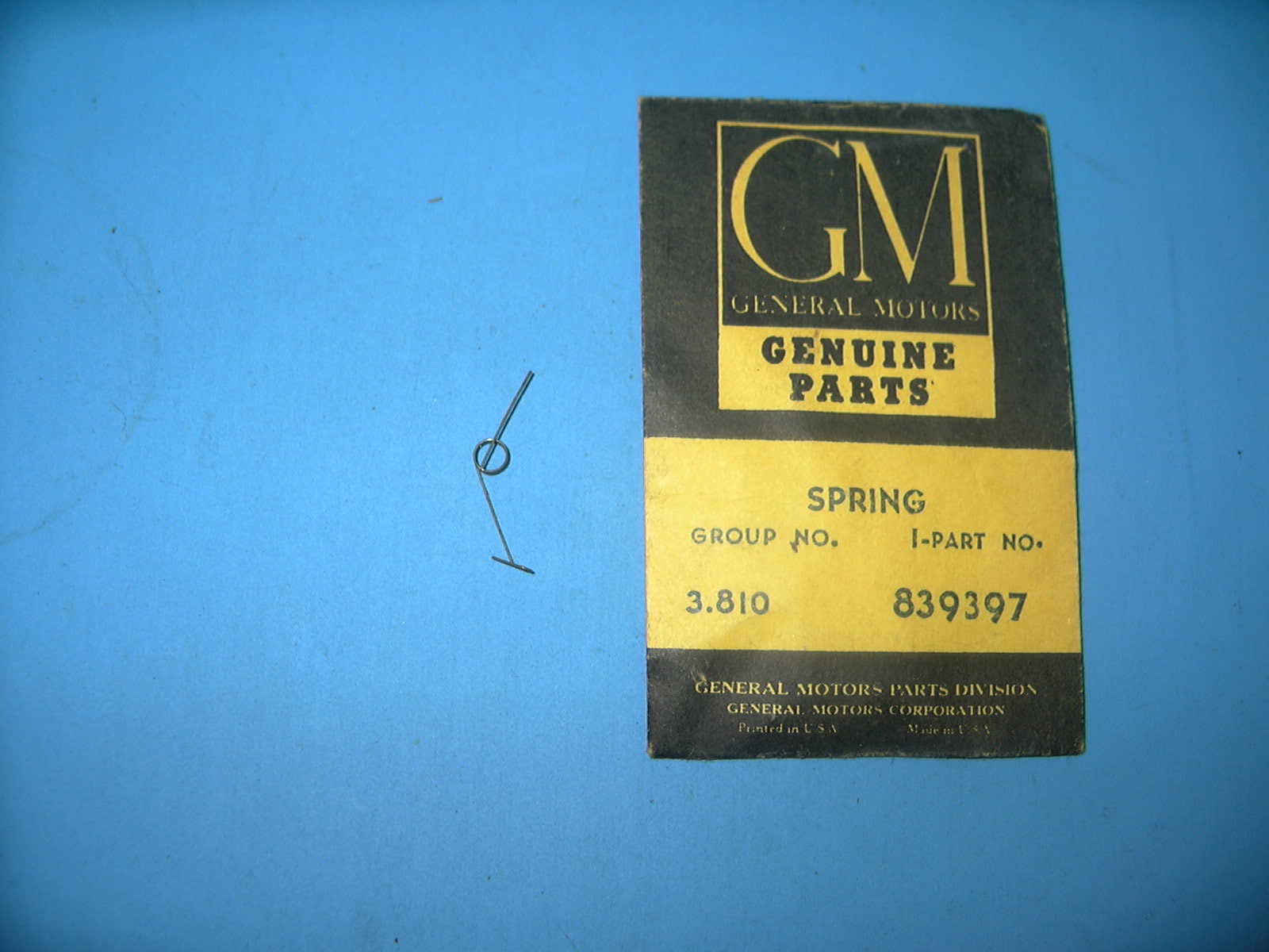 1962-1967 GM Carburetor Metering Rod Spring NOS # 839397 / Carter 61-242